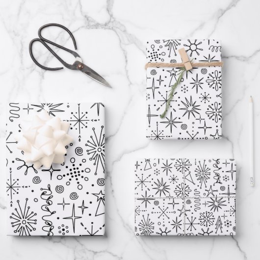 エキセントミッドセンチュリーモダンレトロ ラッピングペーパーシート (正面)