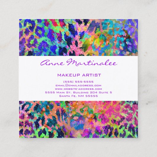 エキゾチカラフルックアニマルプリントスクエア名刺 スクエア名刺 (裏面)