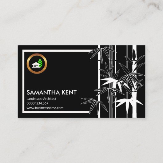 エキゾチックで創造的な黒竹の造園家 名刺 (正面)