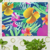 エキゾチックとトロピはっきりしたカル花模様 キッチンタオル (折り畳み)