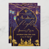 エキゾチックなアラビアンナイトのランタン高校プロム 招待状 (正面/裏面)