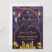 エキゾチックなアラビアンナイトのランタン 高校のプロム 招待状 (正面)