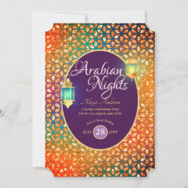 エキゾチックなアラビアンナイトパーティーストリングライトランタン 招待状
