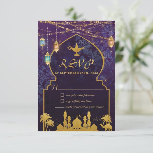 エキゾチックなアラビアンナイトモロッコランタン 出欠カード (スタンド正面)