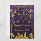 エキゾチックなアラビアンナイトランタンベビーシャワー 招待状 (正面)