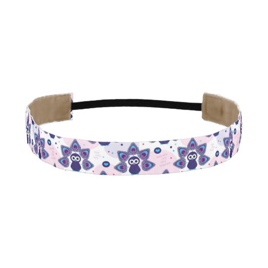 エキゾチックなインドの孔雀パターン アスレチックヘッドバンド (正面)