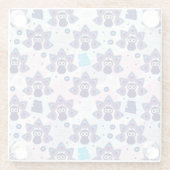 エキゾチックなインドの孔雀パターン ガラスコースター (裏面)