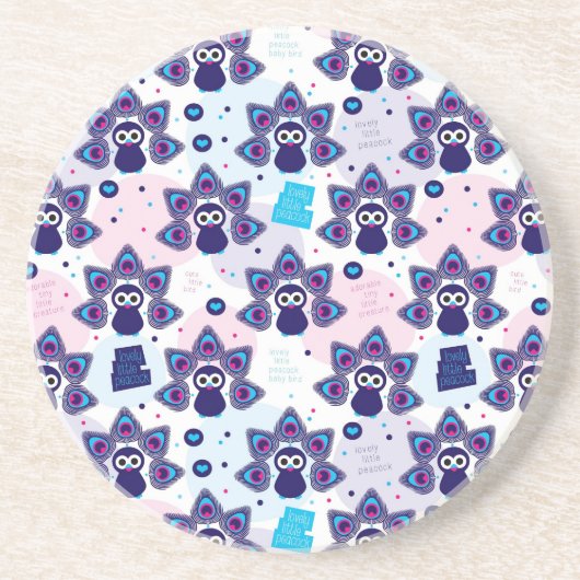 エキゾチックなインドの孔雀パターン コースター (正面)