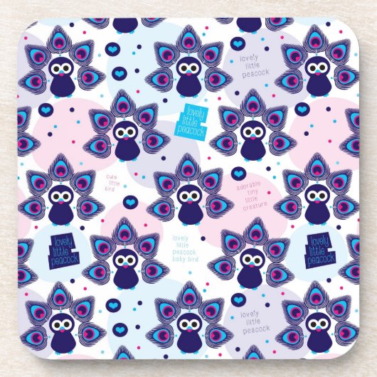 エキゾチックなインドの孔雀パターン コースター (正面)