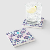 エキゾチックなインドの孔雀パターン ストーンコースター (横)