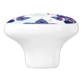 エキゾチックなインドの孔雀パターン セラミックノブ (側面)