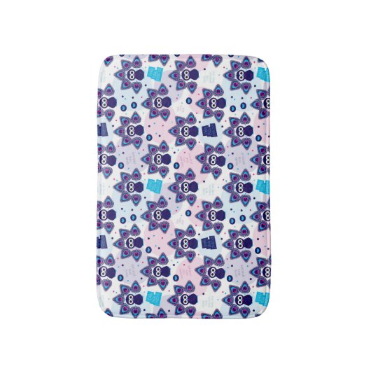 エキゾチックなインドの孔雀パターン バスマット (正面縦)