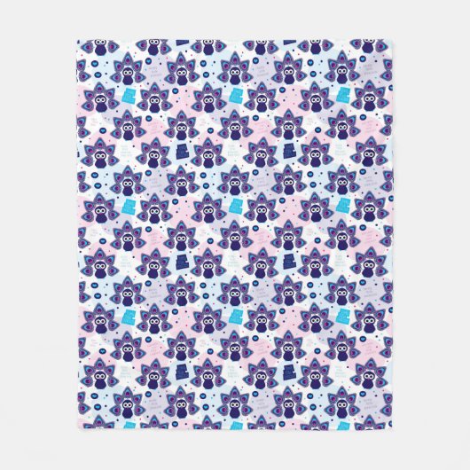 エキゾチックなインドの孔雀パターン フリースブランケット (正面)