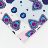 エキゾチックなインドの孔雀パターン フリースブランケット (角)