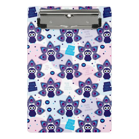 エキゾチックなインドの孔雀パターン ミニクリップボード (正面)