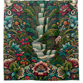 「エキゾチックなウォーターフォーブヘイブン」 シャワーカーテン