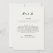 エキゾチックなウッドランドワイルドフラワー結婚リース 招待状 (裏面)