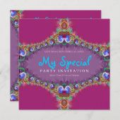 エキゾチックなエネルギーフラクタルアート招待状 招待状 (正面/裏面)