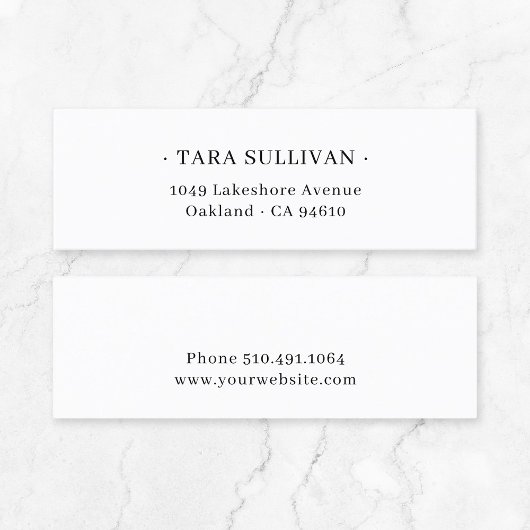 エキゾチックなエレガンス。ミニマル活字07. スキニー名刺