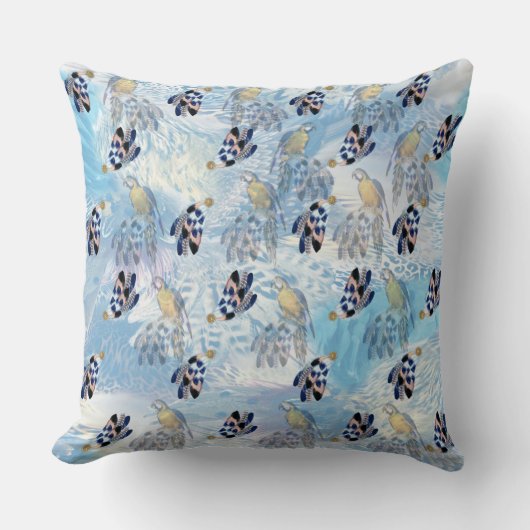 エキゾチックなオウムの鳥の音羽 クッション (正面)
