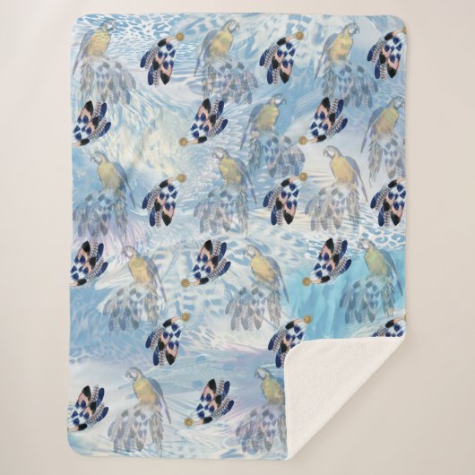エキゾチックなオウムの鳥の音羽 シェルパブランケット (正面)