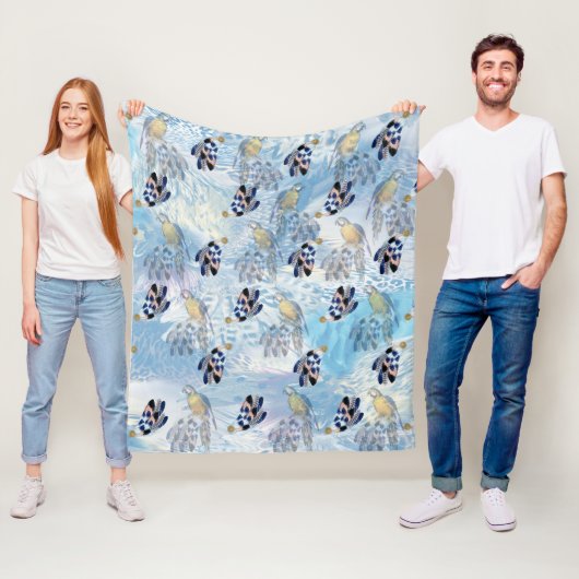 エキゾチックなオウムの鳥の音羽 フリースブランケット (インサイチュ)