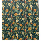 エキゾチックなオウム・ジャングル シャワーカーテン (正面)