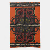 エキゾチックなオレンジタオル キッチンタオル (縦)