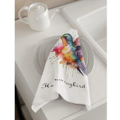 エキゾチックなカラフルハミングバードのカスタマイズ キッチンタオル