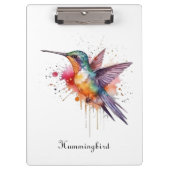 エキゾチックなカラフルハミングバードのカスタマイズ クリップボード (正面)