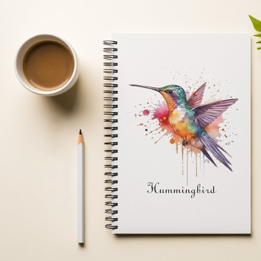 エキゾチックなカラフルハミングバードのカスタマイズ ノートブック