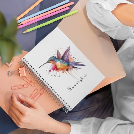 エキゾチックなカラフルハミングバードのカスタマイズ ノートブック