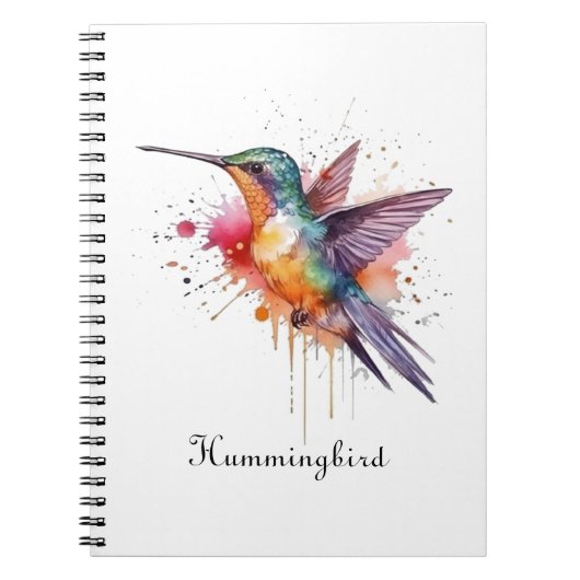 エキゾチックなカラフルハミングバードのカスタマイズ ノートブック (正面)