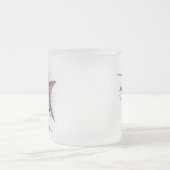 エキゾチックなカラフルハミングバードのカスタマイズ フロストグラスマグカップ (中央)