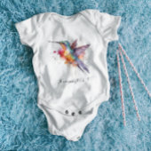 エキゾチックなカラフルハミングバードのカスタマイズ ベビーボディスーツ