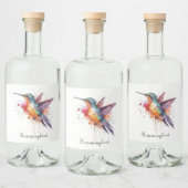 エキゾチックなカラフルハミングバードのカスタマイズ リキュールボトルラベル (ボトル)