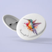 エキゾチックなカラフルハミングバードのカスタマイズ 缶バッジ