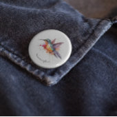 エキゾチックなカラフルハミングバードのカスタマイズ 缶バッジ