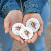 エキゾチックなカラフルハミングバードのカスタマイズ 缶バッジ