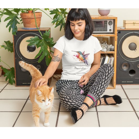 エキゾチックなカラフルハミングバードのカスタマイズ Tシャツ