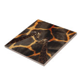 「エキゾチックなキリン:キリンパターン(の模様が)あるキャンバス上」 タイル (側面)