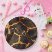 「エキゾチックなキリン：キリンパターン（の模様が）あるキャンバス上」 ペーパープレート (パーティー)