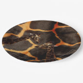 「エキゾチックなキリン：キリンパターン（の模様が）あるキャンバス上」 ペーパープレート (アングル)