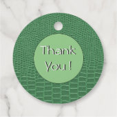 エキゾチックなグリーンリザードスキンのようなデザイン ありがとう フェイバータグ (裏面)