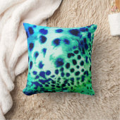 エキゾチックなグリーンレオパード印刷装飾用クッション クッション (ブランケット)