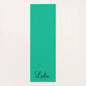 エキゾチックなグリーン金ゴールドブラックヒョウモノグラムのプリント ヨガマット (裏面)