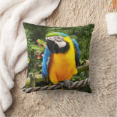 エキゾチックなコンゴウインコのオウム クッション (ブランケット)