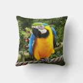 エキゾチックなコンゴウインコのオウム クッション (裏面)