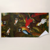 エキゾチックなコンゴウインコはオウムの鳥のビーチタオルをオウム返しします ビーチタオル (正面)