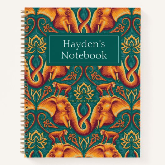 エキゾチックなサファリタペストリーパターン – ザホワイトロータス ノートブック (正面)